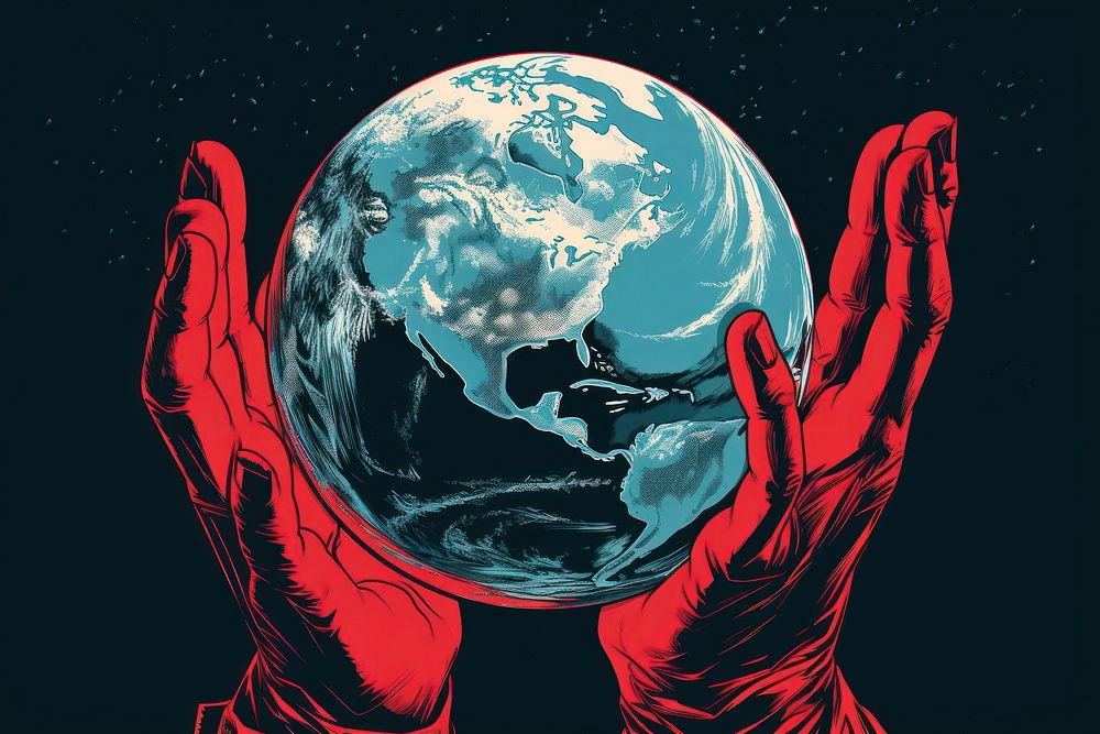Hand holding a mars globe astronomy planet space.
