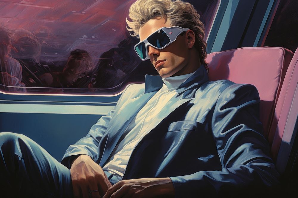 Man in modern fashion sunglasses portrait adult.