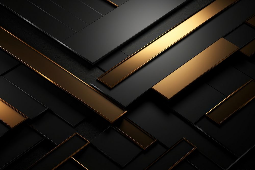 3D abstract wallpaper black backgrounds gold.