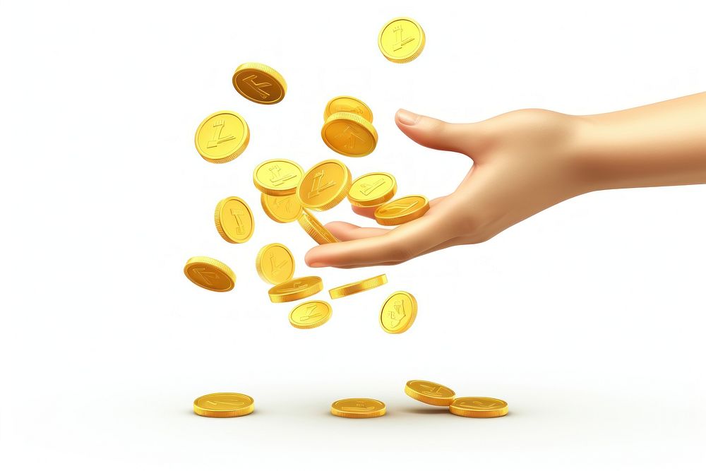 Coins flying money adult gold. AI generated Image by rawpixel.