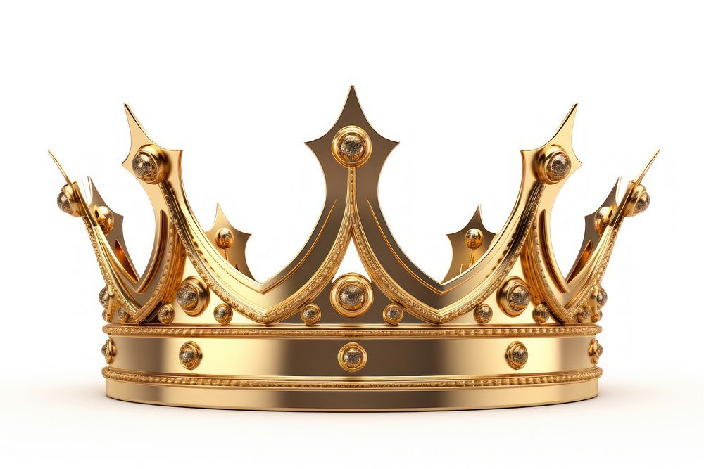 A crown gold white background accessories. AI generated Image by rawpixel.