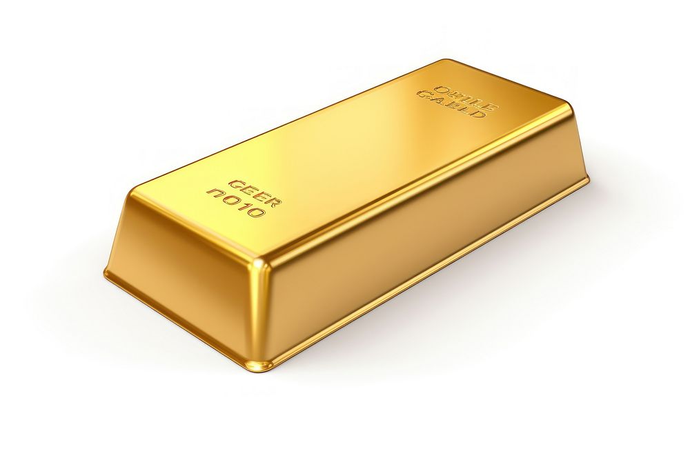 A gold bar white background currency treasure. AI generated Image by rawpixel.