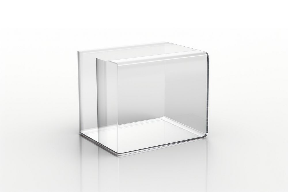 Transparent glass book shape white white background simplicity.