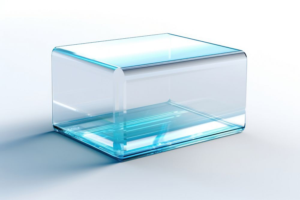 Transparent glass book shape white background simplicity rectangle.