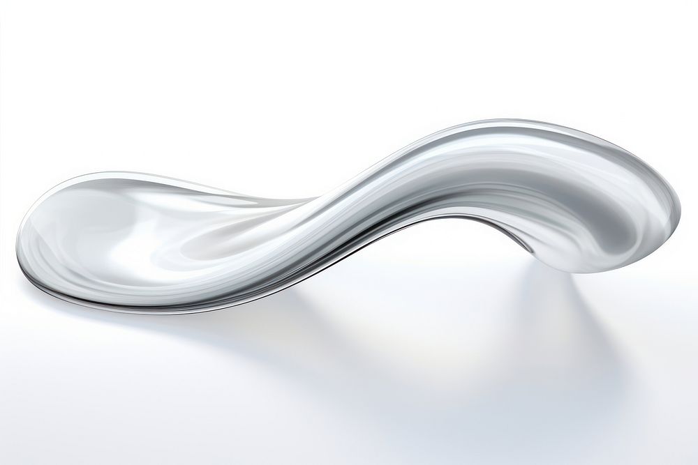 Transparent glass fluid shape white white background simplicity.