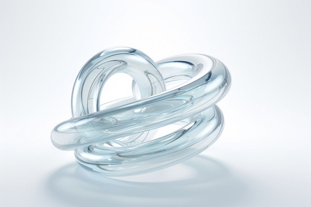 Transparent glass freeform coil spring jewelry silver accessories.