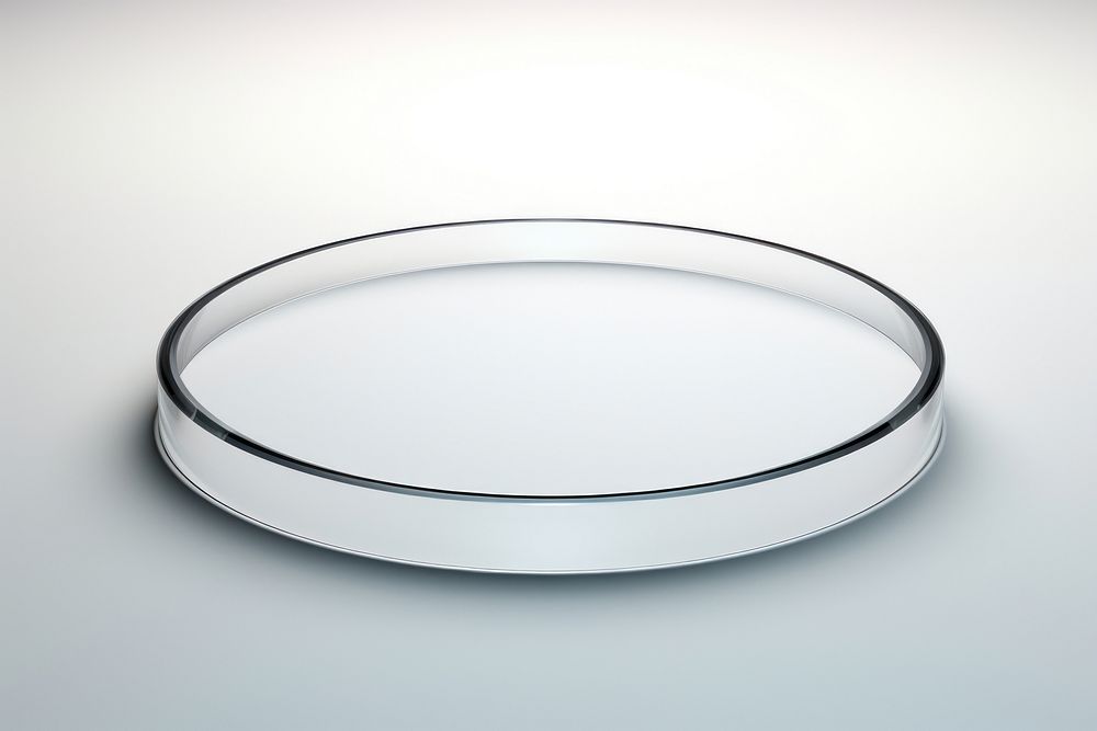 Transparent glass hoop sheet white accessories reflection.