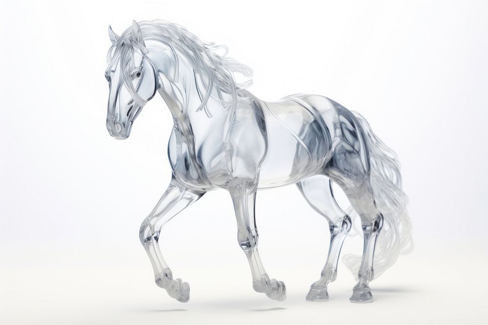 Transparent glass horse animal mammal sketch.
