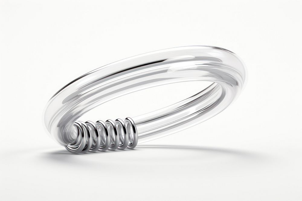 Transparent glass long coil spring platinum jewelry silver.