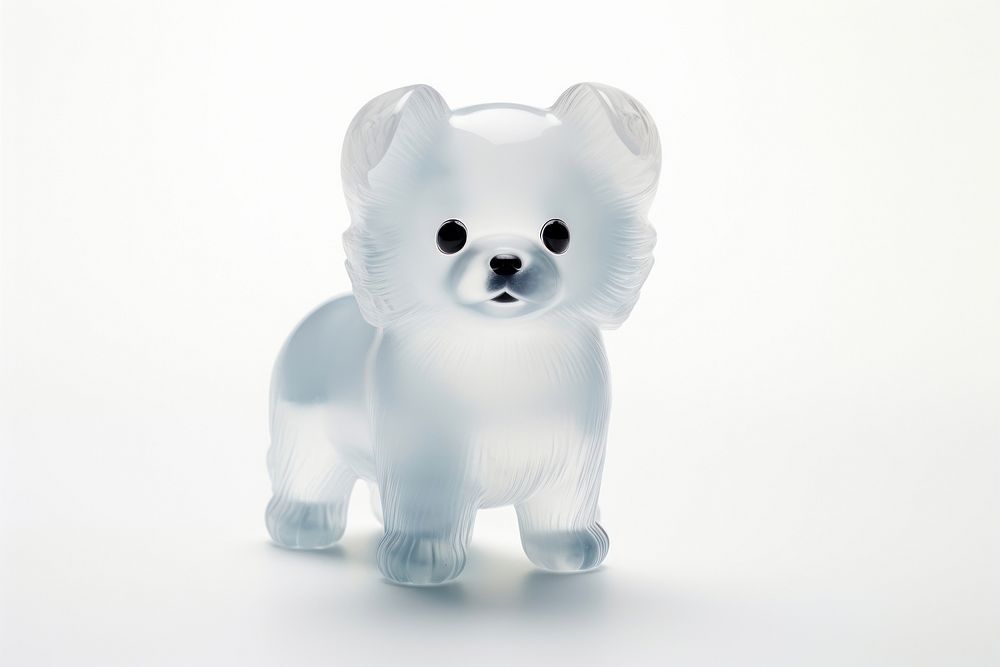 Transparent glass mini simple cute dog figurine mammal animal.