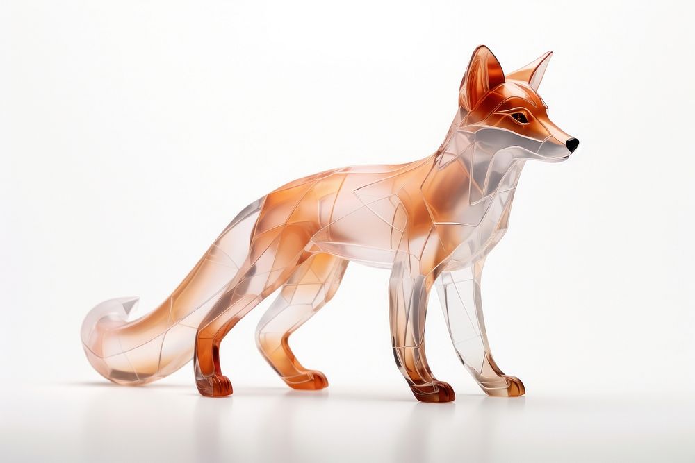 Transparent glass simple fox wildlife animal mammal.