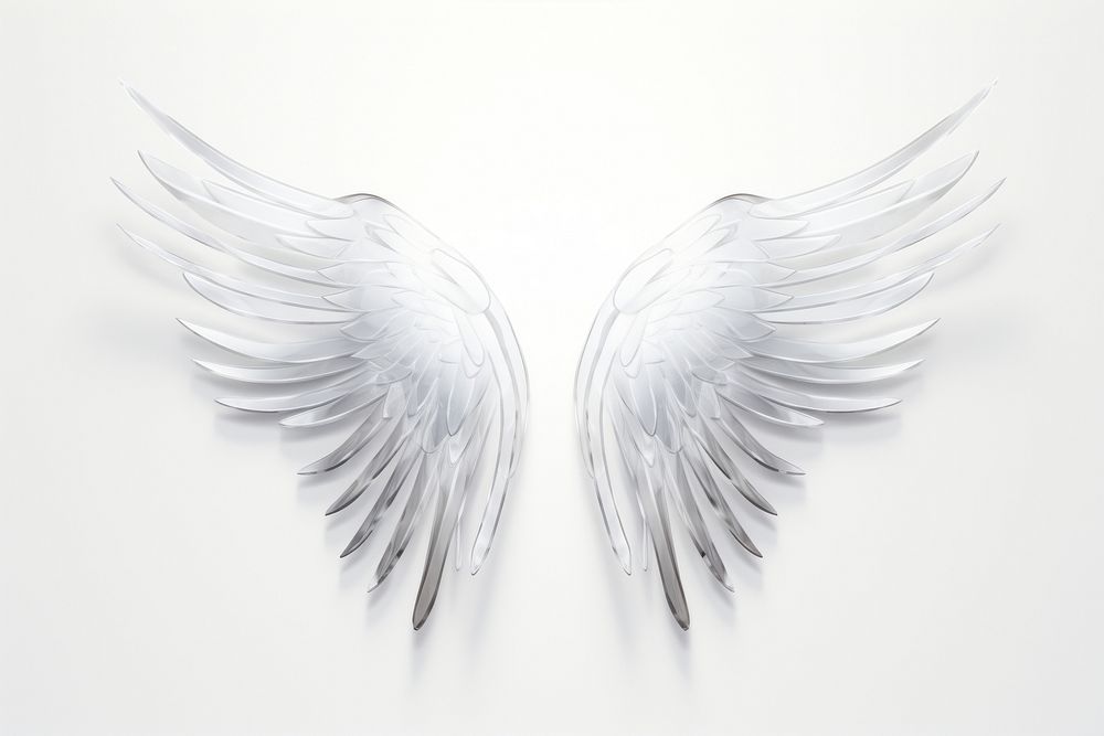 Transparent glass simple simple angel wing white white background archangel.
