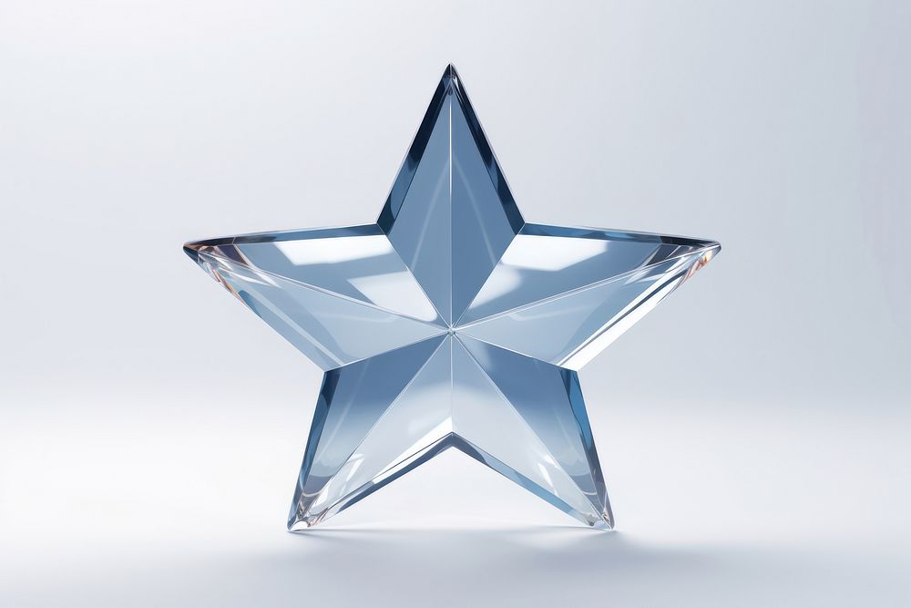 Transparent glass star simple crystal shape symbol simplicity shiny.
