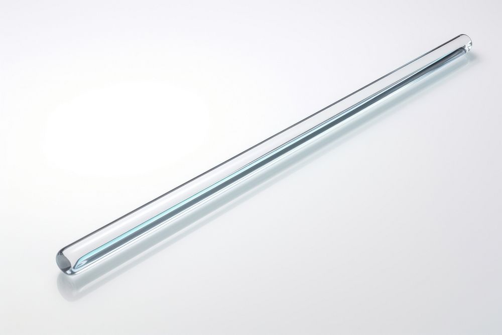 Transparent glass stick white background electronics aluminium.