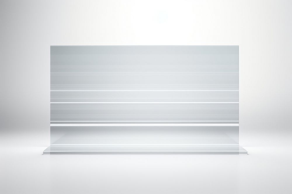 Transparent glass stripe sheet shelf white wall.