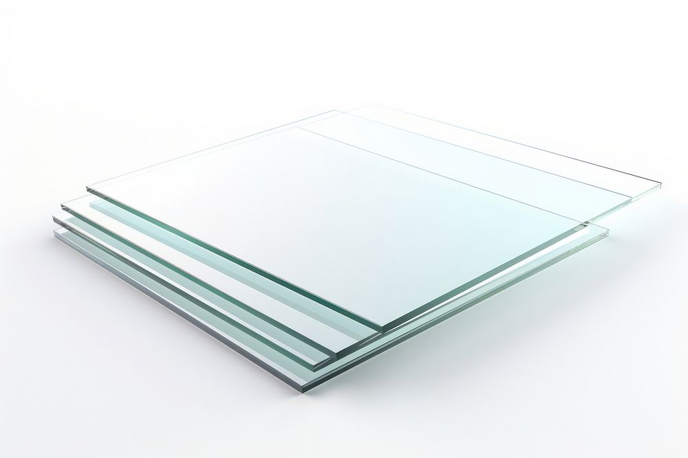 Transparent glass random sheet white background rectangle circle.