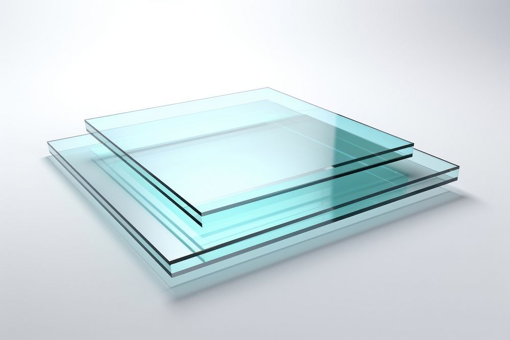 Transparent glass random sheet white background simplicity rectangle.