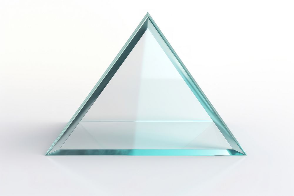 Transparent glass triangle sheet white background simplicity rectangle.