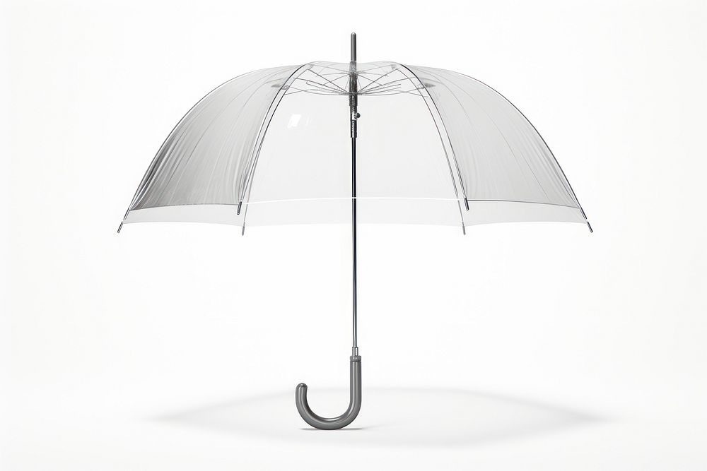 Transparent glass umbrella white background protection sheltering.
