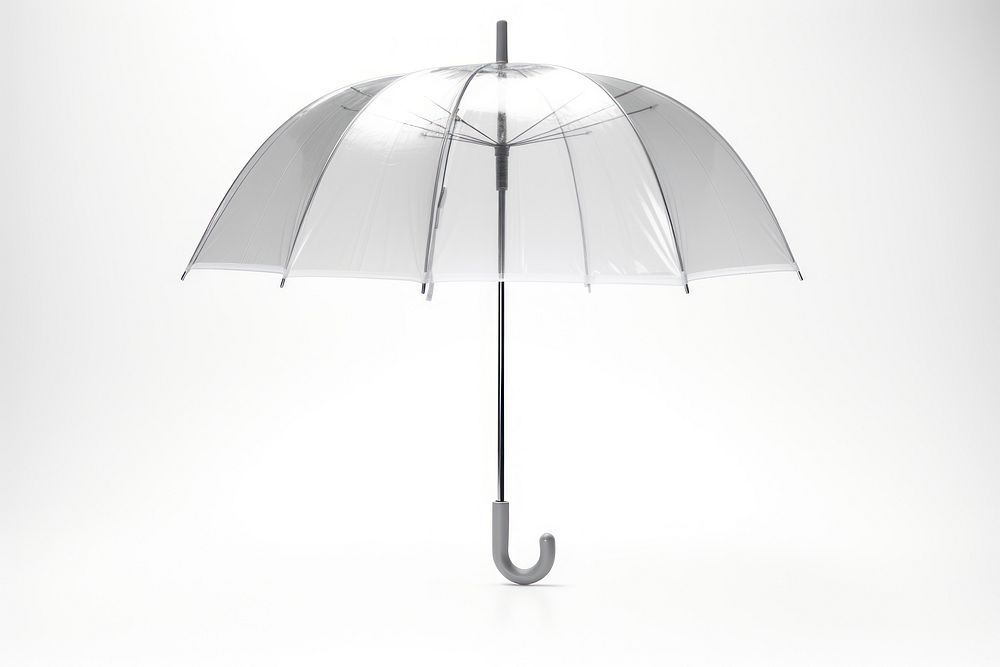 Transparent glass umbrella white white background protection.