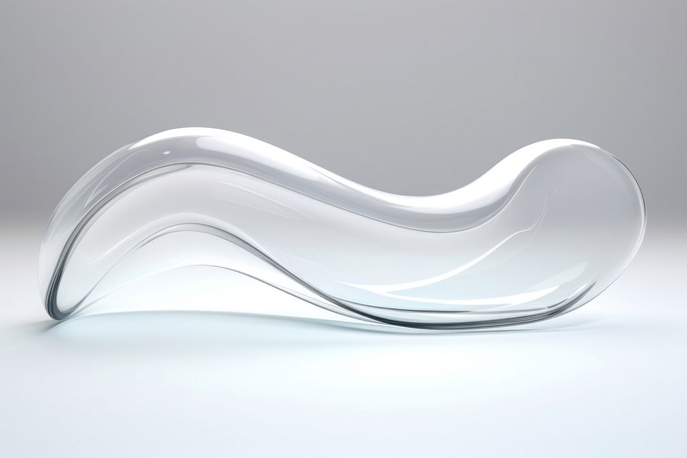 Transparent glass unique fluid shape white simplicity porcelain.