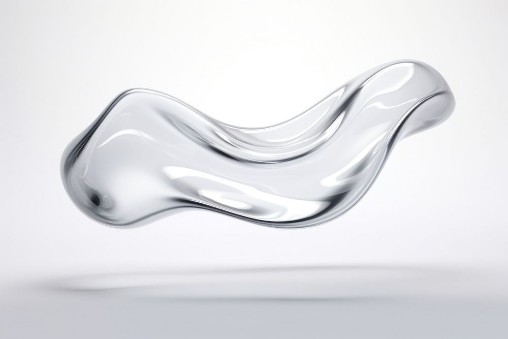 Transparent glass unique fluid shape white simplicity porcelain.