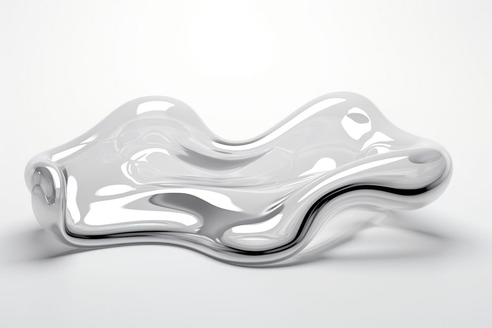 Transparent glass unique puddle shape white background accessories porcelain.