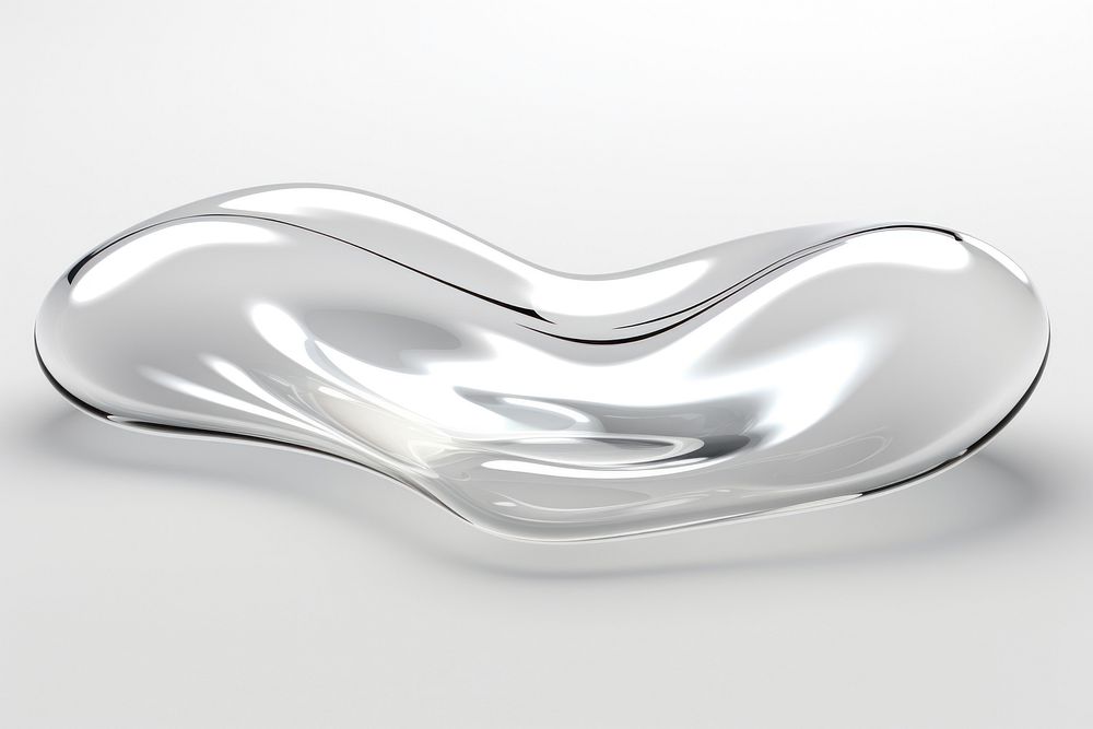 Transparent glass unique puddle shape silver white electronics.