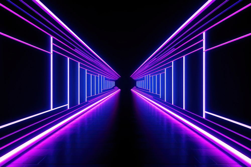 Tunnel neon background backgrounds lighting purple. AI generated Image by rawpixel.
