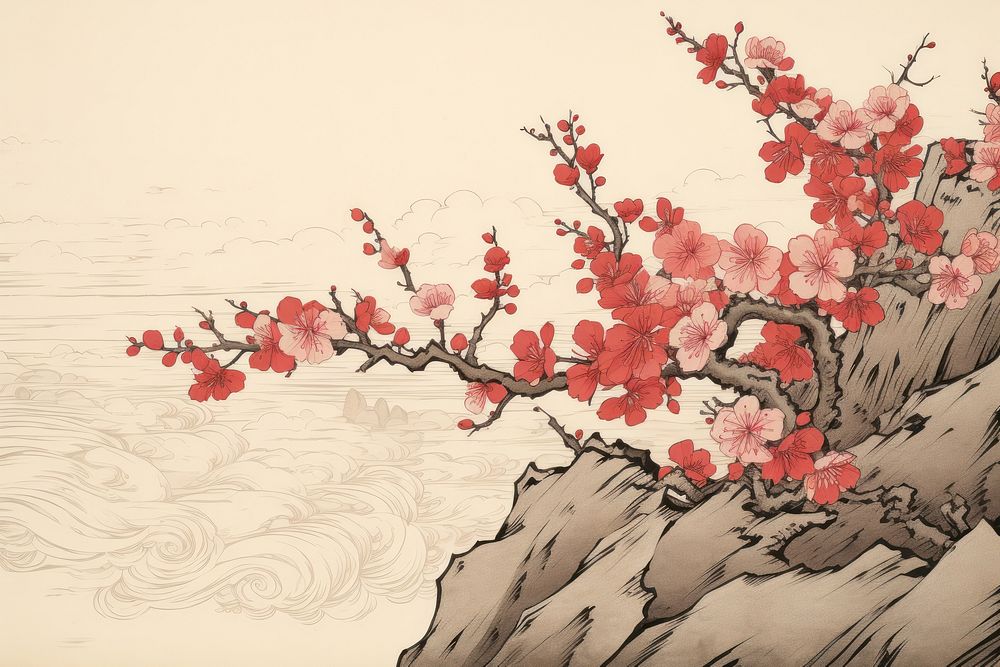 An isolated sakura flower art painting. AI generated Image by rawpixel.