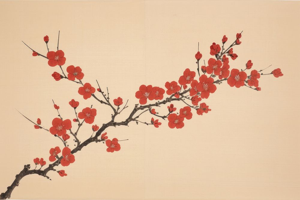 A isolated sakura flower art painting blossom. 