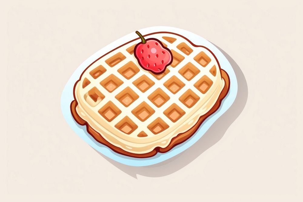 Waffle food confectionery strawberry.