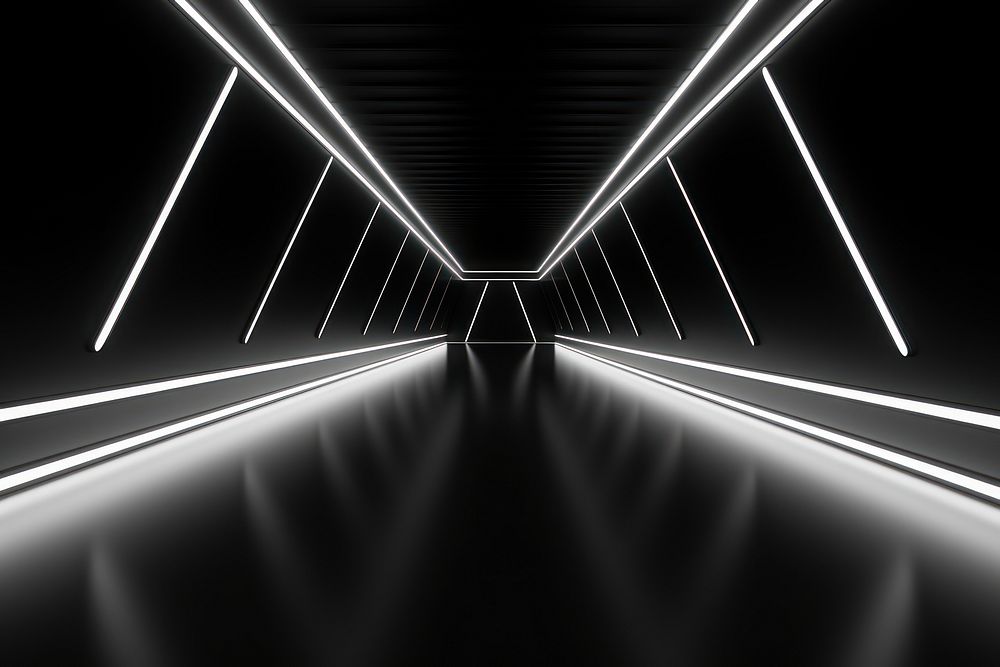 White and black neon background backgrounds tunnel light. AI generated Image by rawpixel.