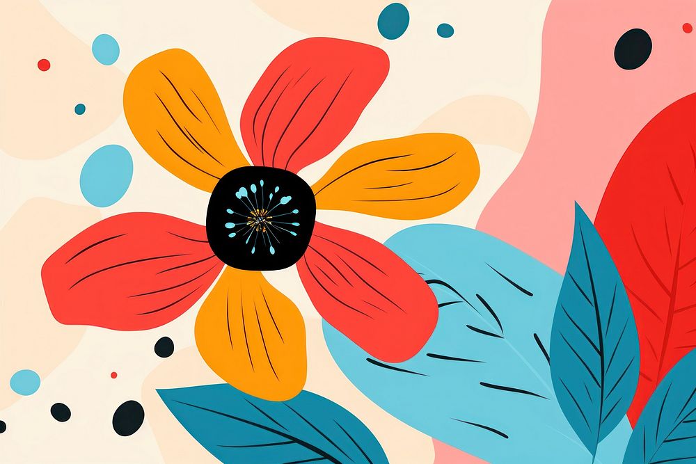 Flower in doodle style backgrounds pattern plant.