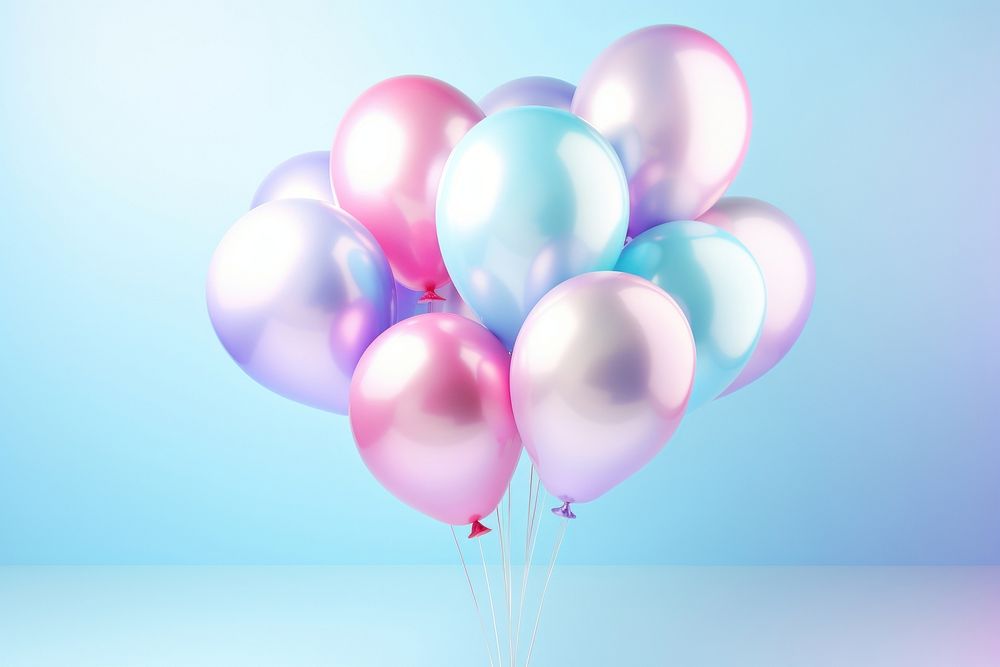 Pastel 3d balloon holographic anniversary celebration decoration.