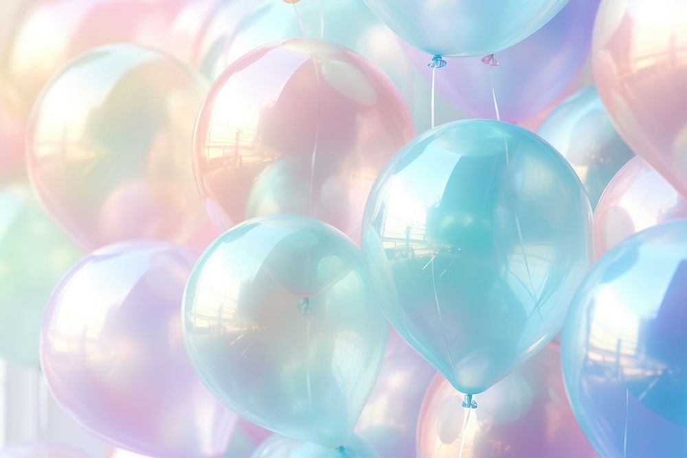 Pastel 3d balloon holographic backgrounds celebration decoration.