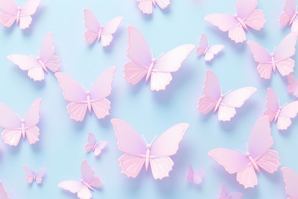 Pastel 3d butterfly aesthetic petal paper backgrounds.
