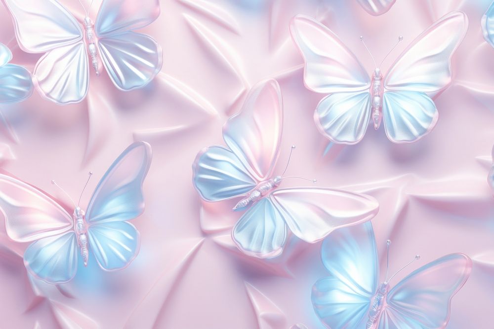 Pastel 3d butterfly aesthetic holographic petal backgrounds fragility.