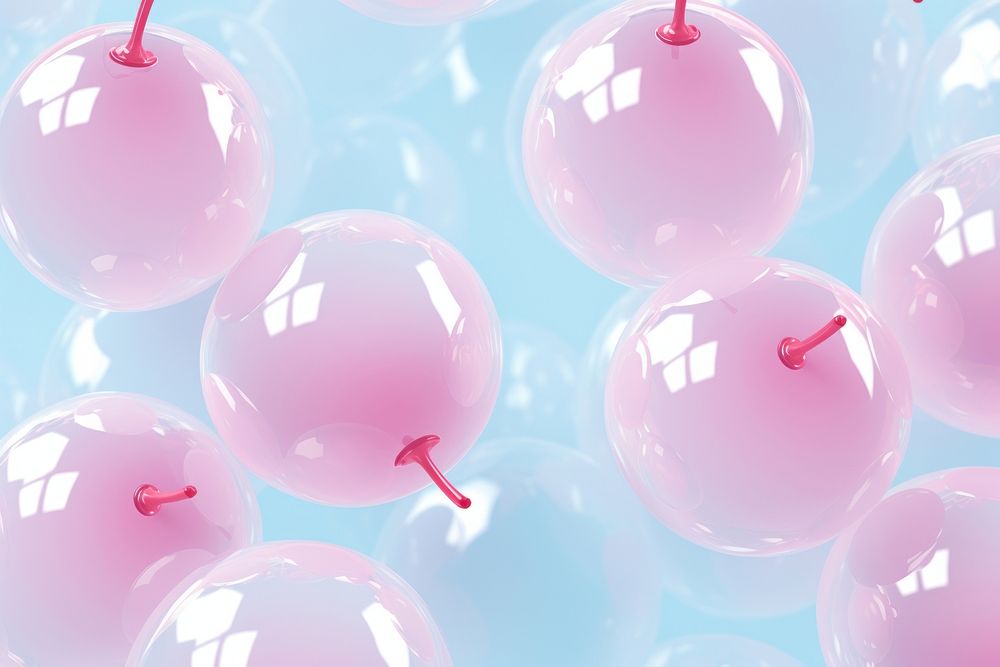 Pastel 3d cherry holographic balloon backgrounds celebration.
