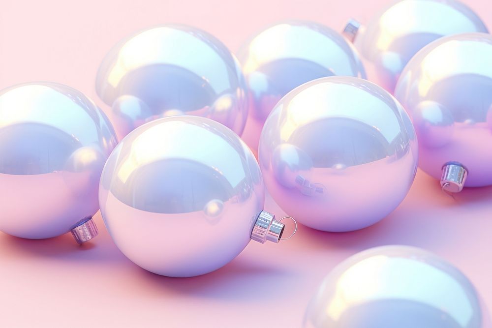 Pastel 3d christmas ball aesthetic holographic jewelry sphere pearl.