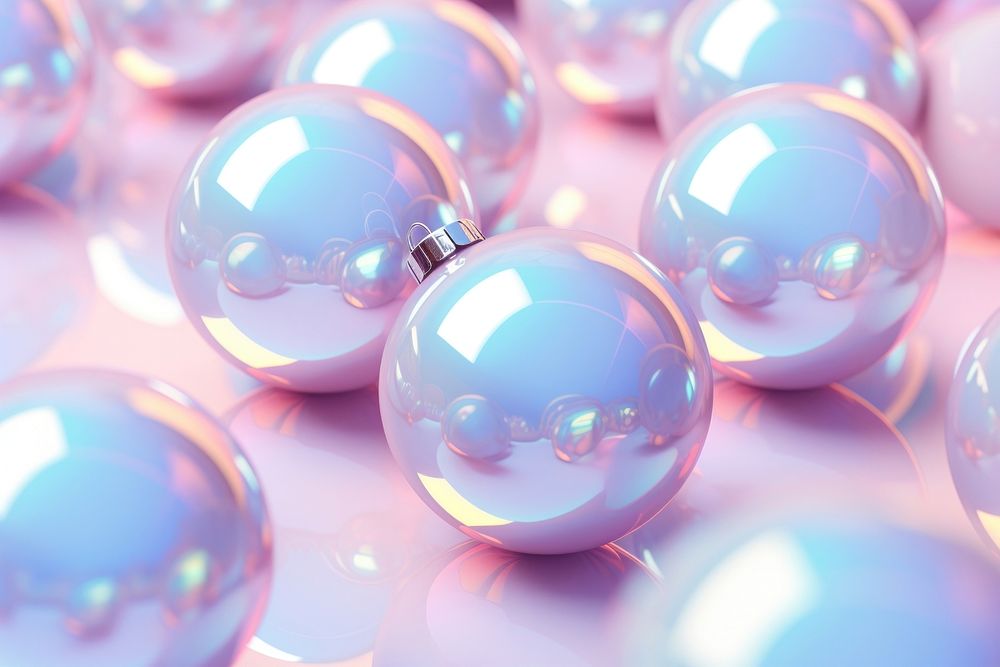 Pastel 3d christmas ball aesthetic holographic jewelry sphere backgrounds.