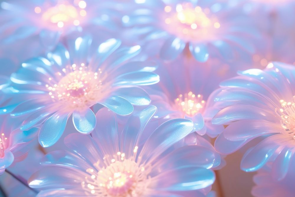 Pastel 3d flower aesthetic holographic petal plant inflorescence.