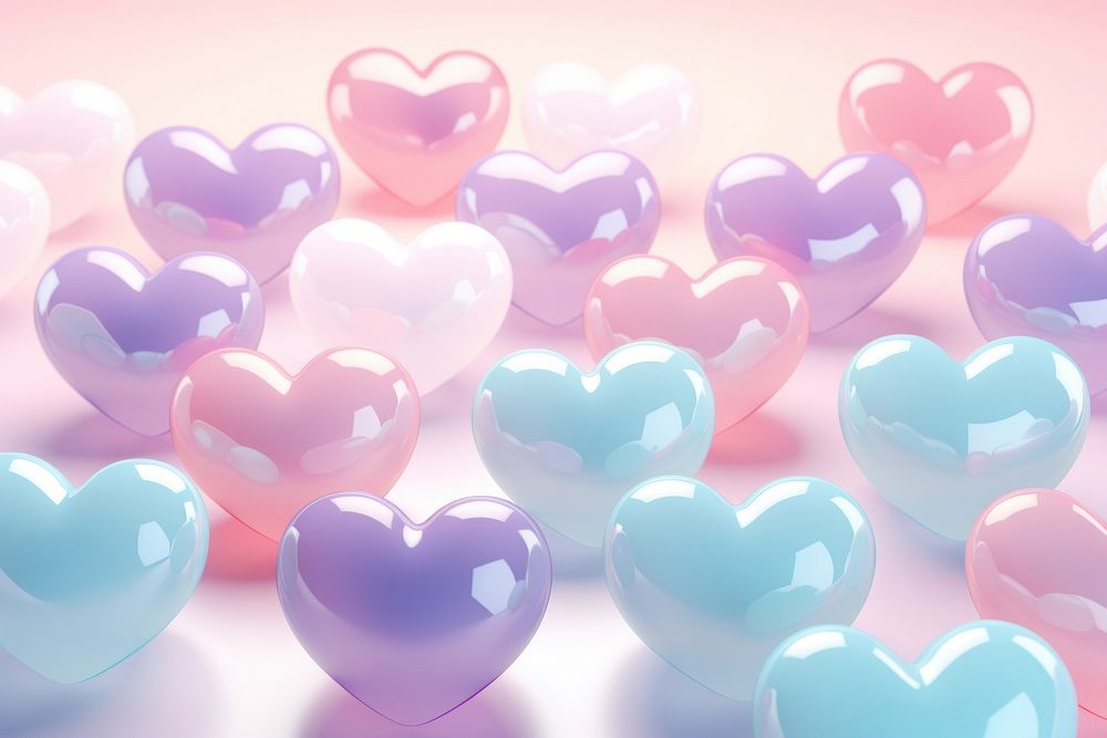 Pastel 3d heart balloon backgrounds celebration.