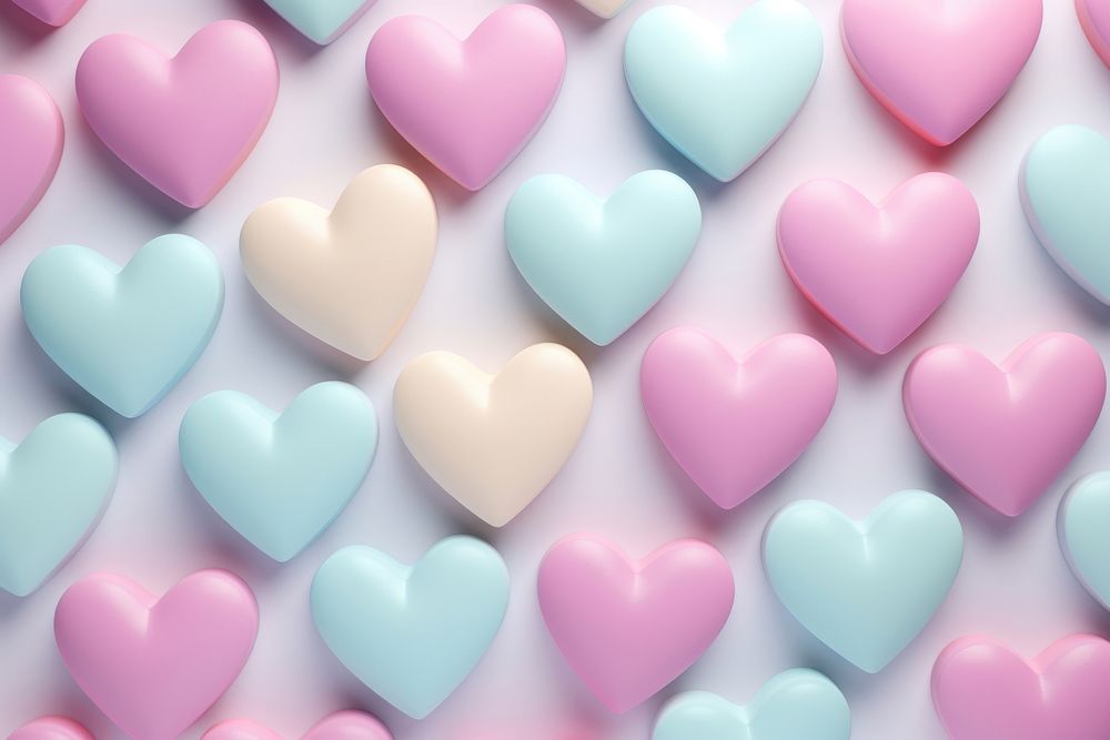 Pastel 3d heart backgrounds decoration medication.