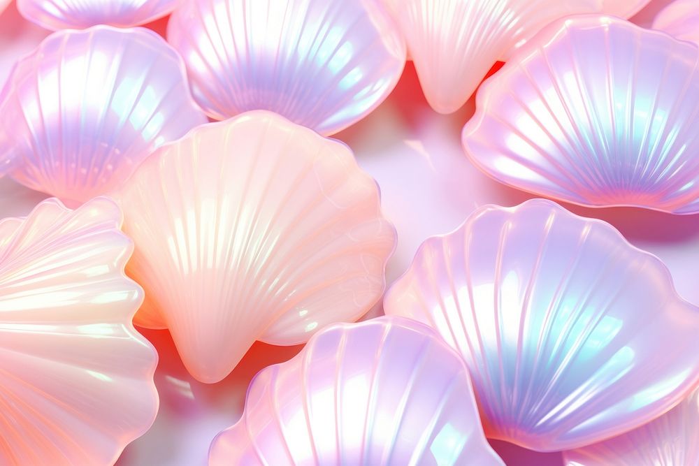 Pastel 3d shell holographic seashell pattern petal.