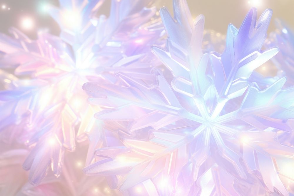 Pastel 3d snow flake holographic graphics pattern nature.