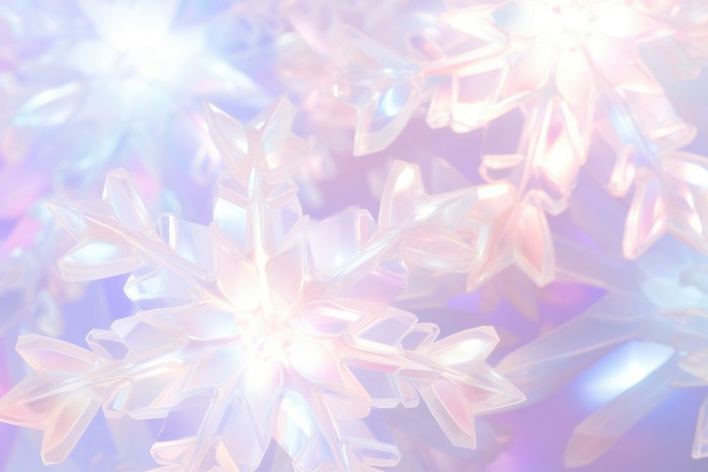Pastel 3d snow flake holographic crystal pattern nature.