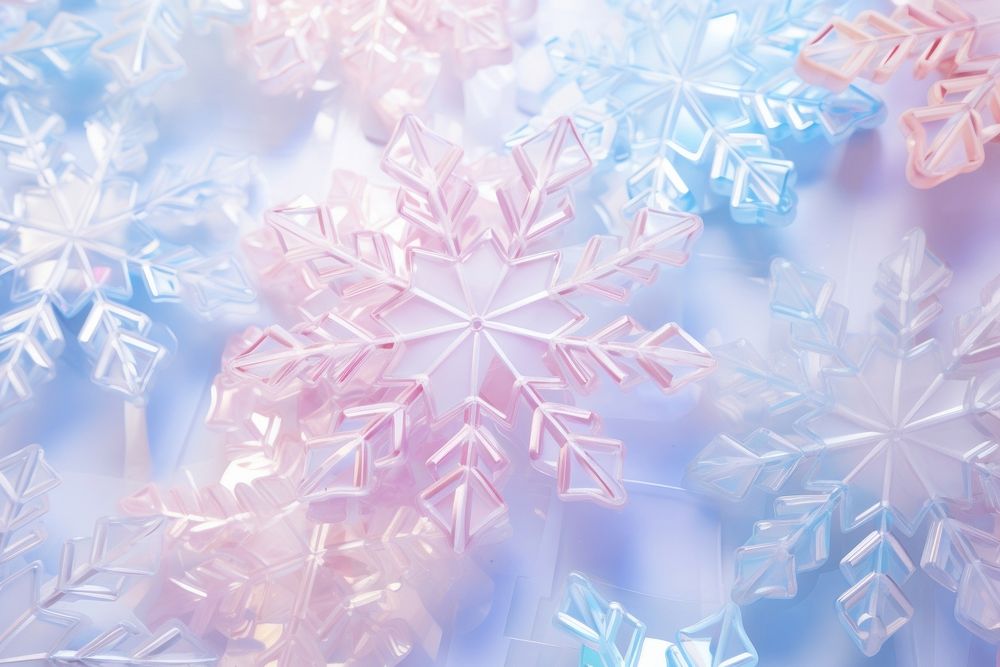 Pastel 3d snow flake holographic snowflake pattern nature.