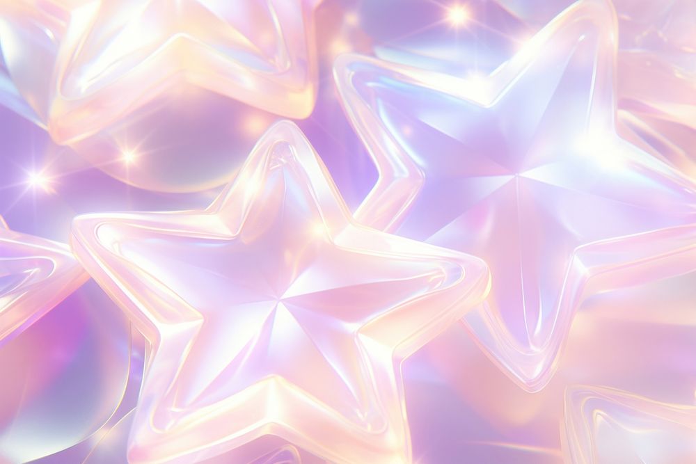 Pastel 3d star holographic pattern purple illuminated.