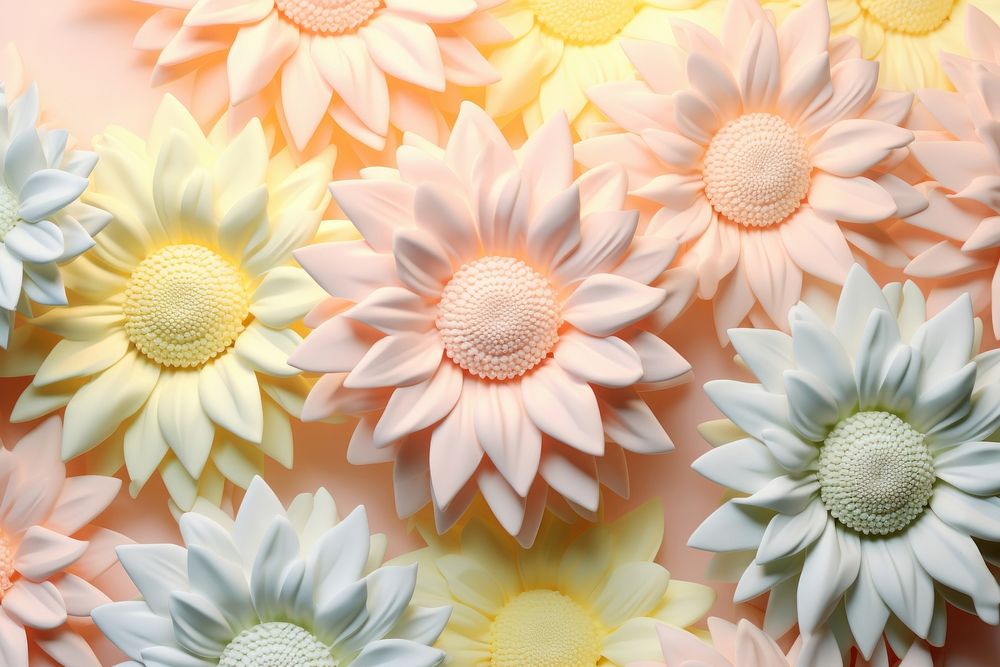 Pastel 3d sunflower pattern petal plant.